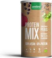 Purasana Protein mix erwt & zonnebloem rode biet acai bio 400 gram