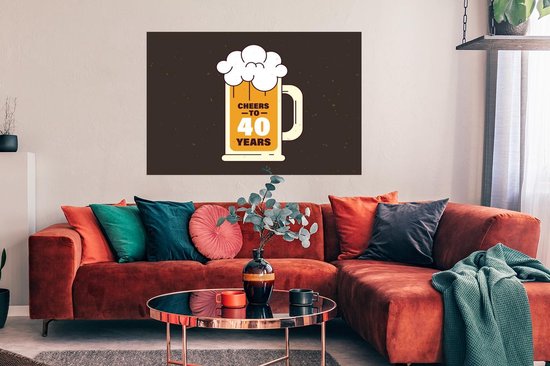 Affiche Cadeau d'anniversaire - 40 ans - Bières - 120x80 cm