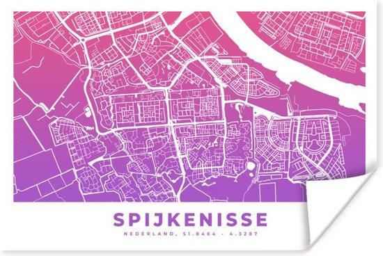Poster Stadskaart - Spijkenisse - Nederland - Paard