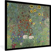 Fotolijst incl. Poster - Country garden with sunflowers - Gustav Klimt - 40x40 cm - Posterlijst