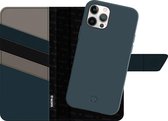 Apple iPhone 12 Pro Hoesje - Valenta - Snap Luxe Serie - Echt Leer Bookcase / 2in1 Case - Blauw - Hoesje Geschikt Voor Apple iPhone 12 Pro