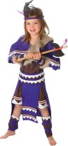 Limit - Indiaan Kostuum - Vlijmscherpe Tomahawk Indiaan Arizona - Meisje - blauw - Maat 122 - Carnavalskleding - Verkleedkleding