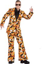 Wilbers & Wilbers - Hippie Kostuum - Circle Madness Kostuum Man - oranje - Maat 58 - Carnavalskleding - Verkleedkleding