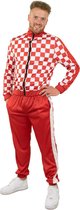 Brabant & Oeteldonk Kostuum | Rood Wit Trainingspak Brabant | Man | Medium | Carnaval kostuum | Verkleedkleding