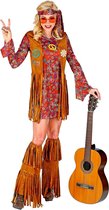 Widmann - Hippie Kostuum - Francien Fraaie Franjes Hippie Jaren 60 - Vrouw - bruin - Large - Carnavalskleding - Verkleedkleding