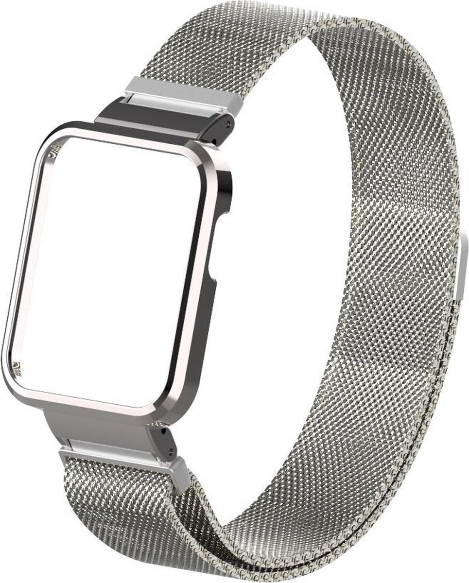 Milanees Smartwatch bandje - Geschikt voor Xiaomi Mi Watch Lite Milanese band - zilver - Strap-it Horlogeband / Polsband / Armband