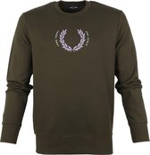 Fred Perry Sweater M2646 Donkergroen - maat M