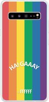 6F hoesje - geschikt voor Samsung Galaxy S10 5G -  Transparant TPU Case - #LGBT - Ha! Gaaay #ffffff