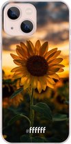 6F hoesje - geschikt voor iPhone 13 Mini -  Transparant TPU Case - Sunset Sunflower #ffffff