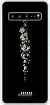 6F hoesje - geschikt voor Samsung Galaxy S10 5G -  Transparant TPU Case - White flowers in the dark #ffffff