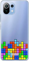 6F hoesje - geschikt voor Xiaomi Mi 11 Lite -  Transparant TPU Case - Tetris #ffffff