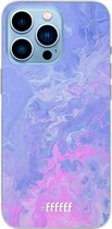 6F hoesje - geschikt voor iPhone 13 Pro - Transparant TPU Case - Purple and Pink Water #ffffff