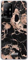 6F hoesje - geschikt voor OPPO A94 5G -  Transparant TPU Case - Rose Gold Marble #ffffff