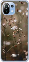 6F hoesje - geschikt voor Xiaomi Mi 11 Lite -  Transparant TPU Case - Flower Buds #ffffff