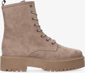 Tango | Bee chunky 84-i taupe vegan suede biker - taupe sole | Maat: 41