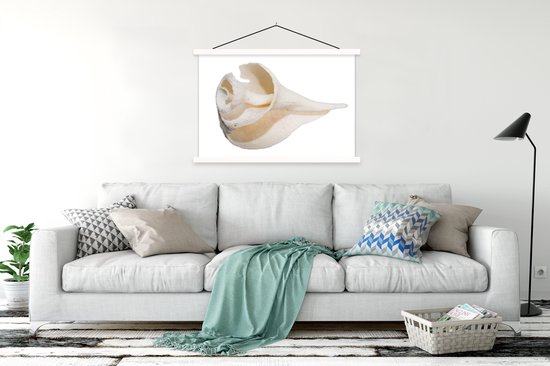 Affiche scolaire - Coquillage - Demi - Wit - 150x100 cm - Affiche textile Lattes Witte - Affiche textile