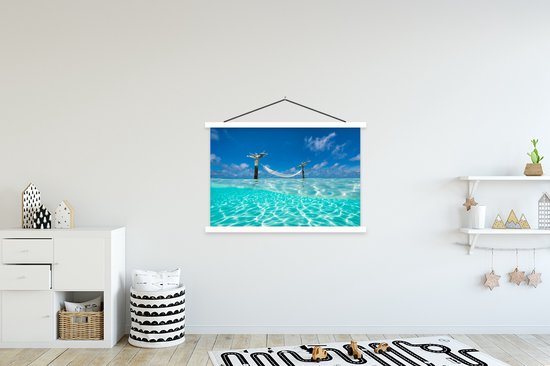 Affiche scolaire - Été - Mer - Hamac - 150x100 cm - Affiche textile Lattes Witte - Affiche textile