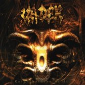 Albumhoes van Vader - Reign Forever World, met een demonische schedel in oranje en zwart, omringd door vlammen.