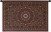 Tapisserie - Tissu mural - Motifs - Mandala - Tapis - Rouge - 180x120 cm - Tapisserie