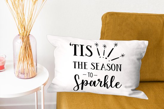 Sierkussen - Citation de Noël C'est la saison pour briller - Multicolore - 30 Cm x 50 Cm
