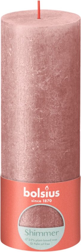 Bolsius Stompkaars Shimmer Pink - 19 cm / Ø7 cm