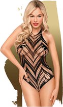 Go hotter - See through teddy - S-L - black