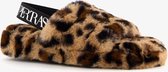 Supertrash dames pantoffels met luipaardprint - Bruin - Maat 38 - Sloffen