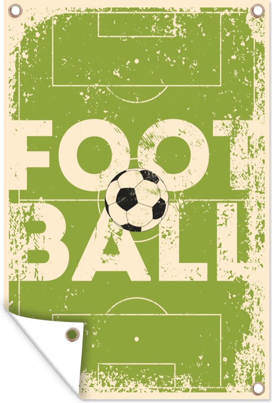 Illustration Vintage d'un terrain de football avec la citation Football 40x60 cm