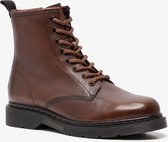 TwoDay leren dames veterboots - Cognac - Maat 42 - Echt leer - Uitneembare zool