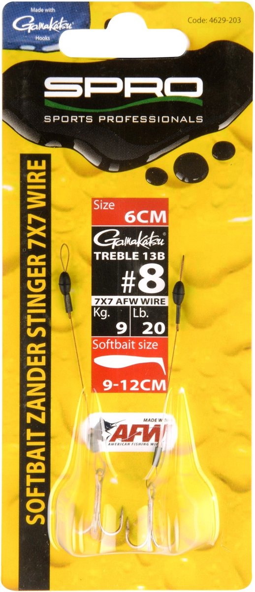 Spro Softbait Zander Stinger 7x7 - 5 cm - haak 8