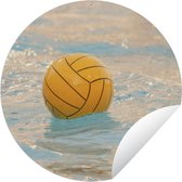 Tuincirkel Waterpolo bal in het zwembad - 90x90 cm - Ronde Tuinposter - Buiten