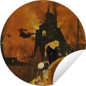 Tuincirkel Haywain right wing of the triptych - schilderij van Jheronimus Bosch - 90x90 cm - Ronde Tuinposter - Buiten