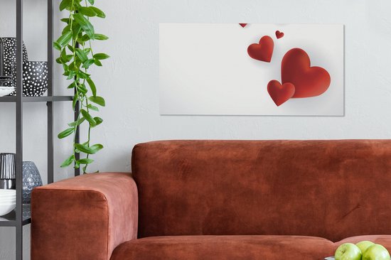 Tableau sur toile Une illustration d'un chemin de coeurs - 80x40 cm - Décoration murale