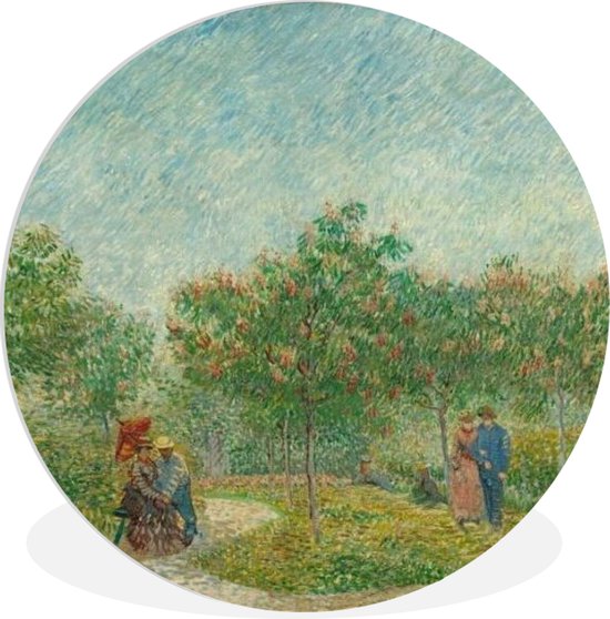 WallCircle - Wandcirkel ⌀ 120 - Tuin met geliefden - Vincent van Gogh - Ronde schilderijen woonkamer - Wandbord rond - Muurdecoratie cirkel - Kamer decoratie binnen - Wanddecoratie muurcirkel - Woonaccessoires XXL