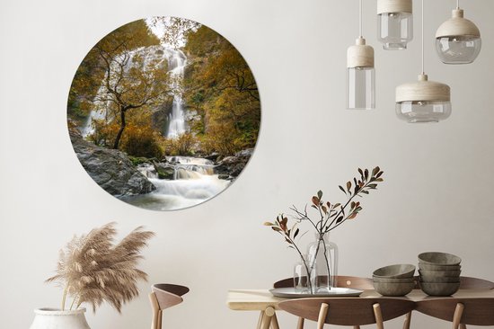 WallCircle - Wall Circle - Wall Circle - Célèbre Cascade Naturelle du Parc National de Klong Lan - Aluminium - Dibond - 120x120 cm - Intérieur et Extérieur XXL