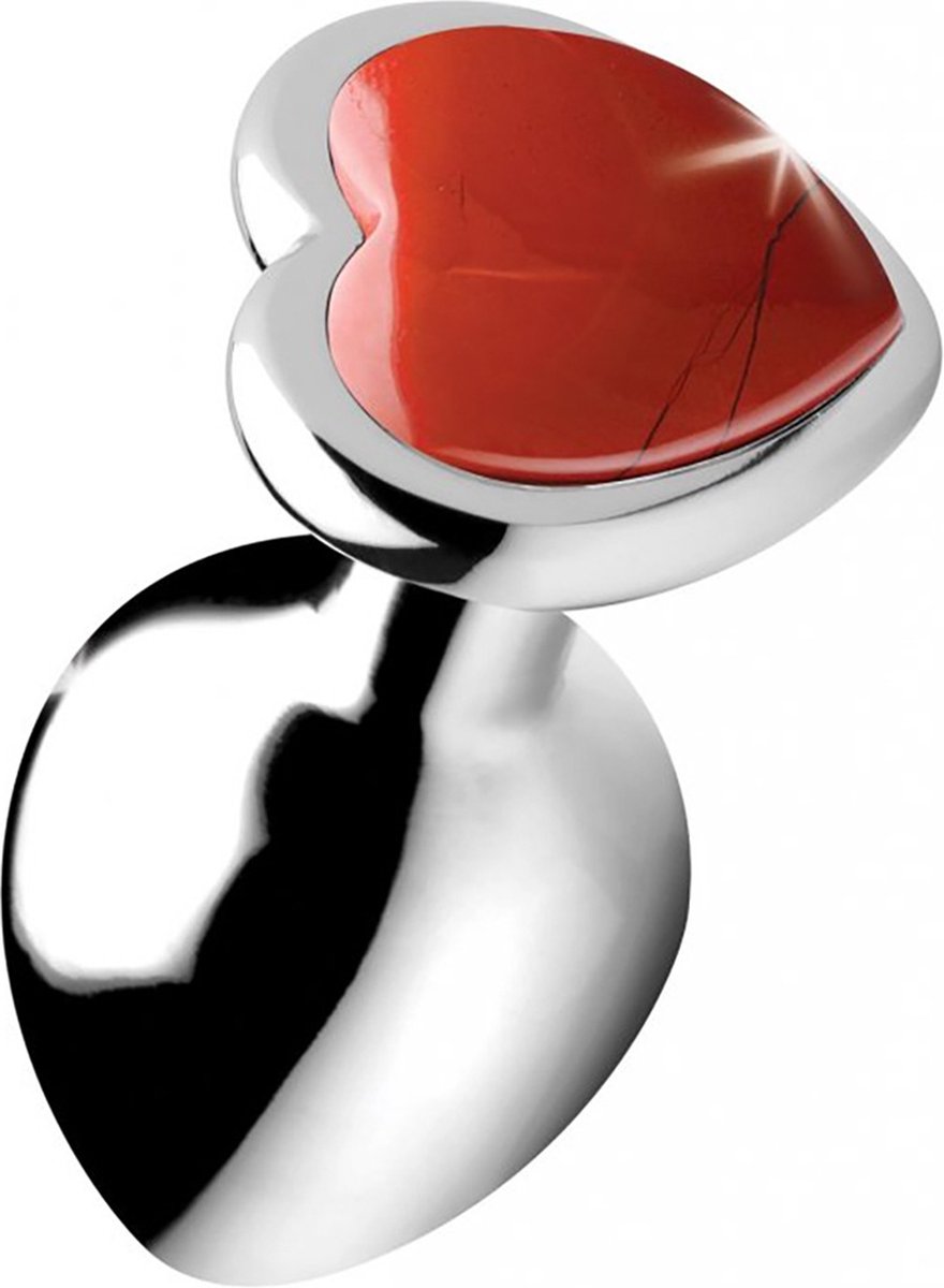Goedkoopste XR Brands Rode Jaspis Hart - Butt Plug - Medium red
