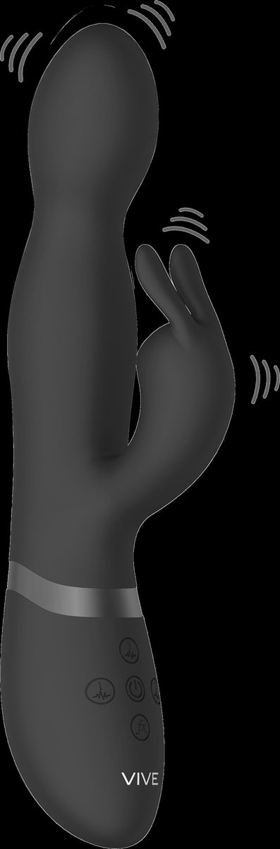 VIVE by Shots - Niva - Rotating Rabbit Vibrator - Black — cadeau in Cadeau-ideeën - foto 5