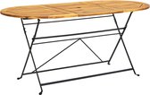 Tuintafel ovaal 160x85x74 cm massief acaciahout