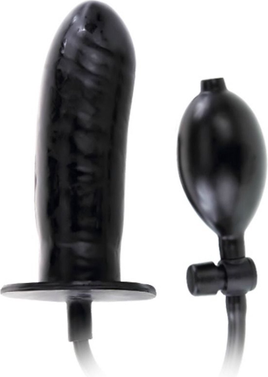 Baile Bigger Joy - Opblaasbare Dildo - Snelventiel leeglopen - 16cm - Zwart