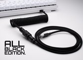 TheSetupStore.com Coiled Cable All Black Edition - USB-C- Zwart - Mechanisch toetsenbord - Kabel - GX16 - 1,5 Meter Lang