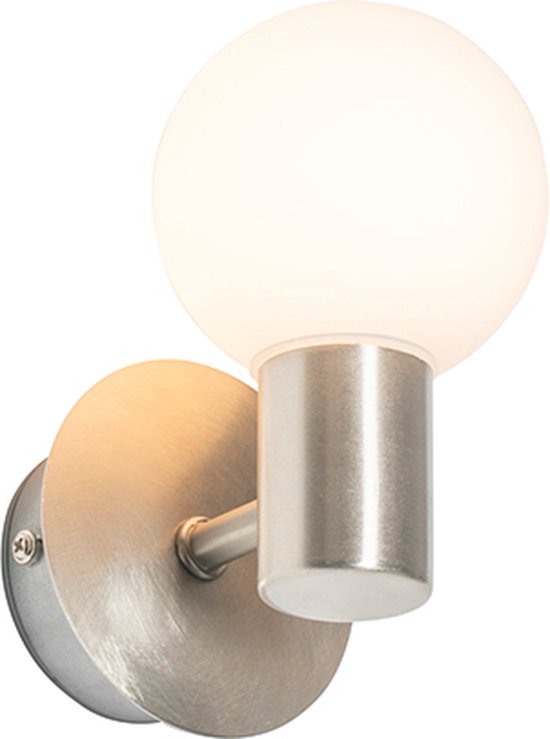QAZQA cederic - Moderne Wandlamp voor buiten - 1 lichts - D 114 mm - Staal - Buitenverlichting