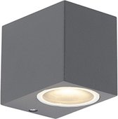 QAZQA baleno - Moderne Wandlamp voor buiten - 1 lichts - D 90 mm - Antraciet - Buitenverlichting