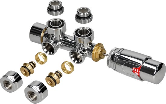 ECD Germany Afsluiterset Multiblock chroom rechtdoor incl