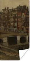 Poster Het Rokin in Amsterdam - Schilderij van George Hendrik Breitner - 40x80 cm