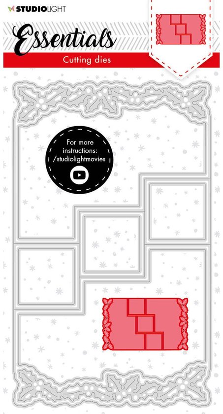 Studio Light Cutting die - Essentials - Card Shape - Mini holly | bol