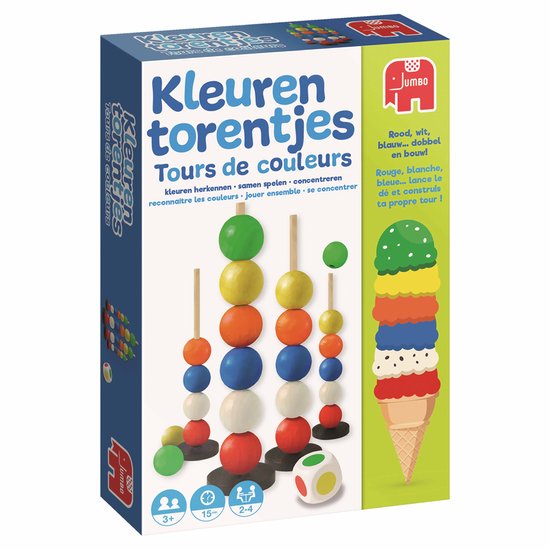 Jumbo kinderspel kleurentorentjes 19 cm