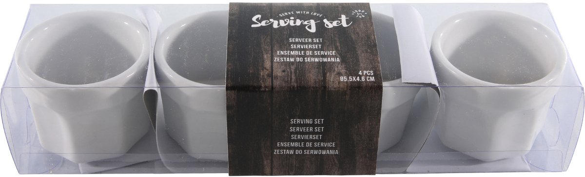 Schaaltjes Set - Wit - Keramiek - Ø5.5X4.6cm - Set Van Vier
