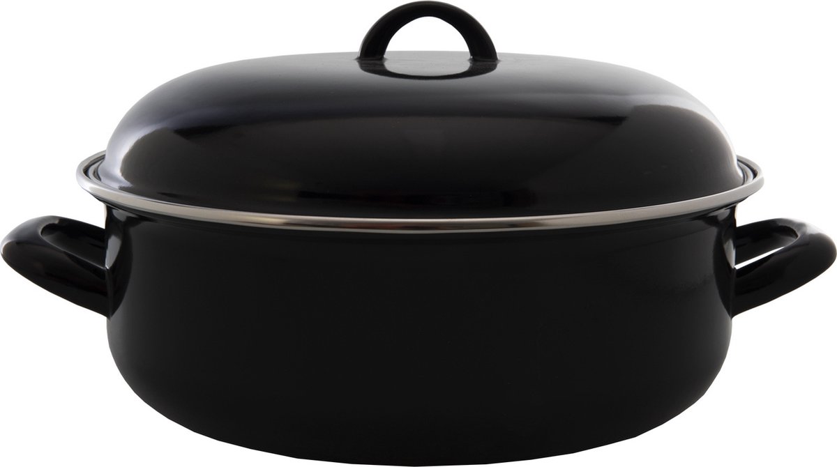 Braadpan - Emaille - 26cm -Zwart