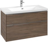 Villeroy & Boch Subway 3.0 wastafelonderkast 973 x 576 x 462 mm, 2 uittrekladen, Arizona Oak