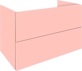 Sub 148 wastafelonderkast 130x45x59 cm met 4 greeploze laden, licht roze